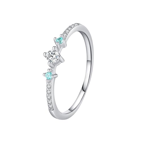 Whoiy Bandringe Damen Echt Silber 925 Verlobungsring mit Zirkonia Trauringe Elegant Ring für Frauen Größe 57 (18.1) von Whoiy