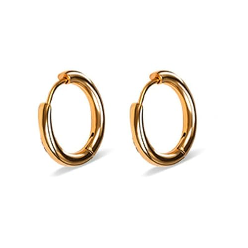 Whoiy Creolen Goldene Edelstahl Mädchen Ohrringe, Knorpel Klein Damen Ohrschmuck Creolen Ohrringe 10mm Kleines Geschenk von Whoiy