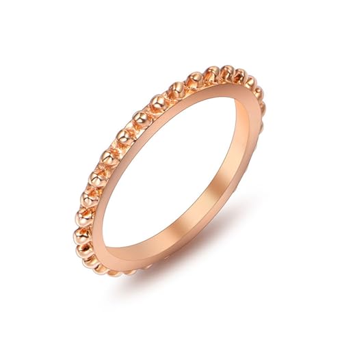 Whoiy Damen Ringe Einzigartig Edelstahl, Gold Modeschmuck Ring Eheringe Trauringe 2.2MM Personalisiert Gravur für Sie Größe 60 (19.1) von Whoiy