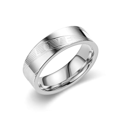 Whoiy Damen Ringe Poliert Edelstahl, Silber Verlobungsringe Hochzeitsringe Freundschaftsringe Best Friends 6MM Personalisiert Gravur für Sie Größe 65 (20.7) von Whoiy