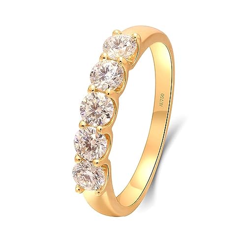 Whoiy Damenringe Gold 585, 0.5ct Laborgezüchteter Diamanten Verlobungs Eheringe Damen Stapelbar Echt 14 Karat Gelbgold Hochzeitsringe für Frauen Großer 61 (19.4) von Whoiy