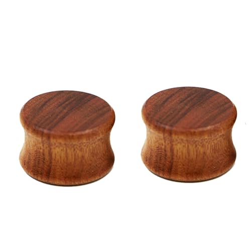 Whoiy Ear Tunnel Holz 2 Stück Saddle, Piercing-Schmuck 10mm Braun für Damen Herren von Whoiy