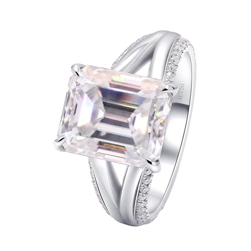 Whoiy Echtgold Verlobungsringe Damen 585, Weissgold Ehering 5ct Moissanite Elegant Trauring 14 Karat für Frauen Gr 65 (20.7) von Whoiy