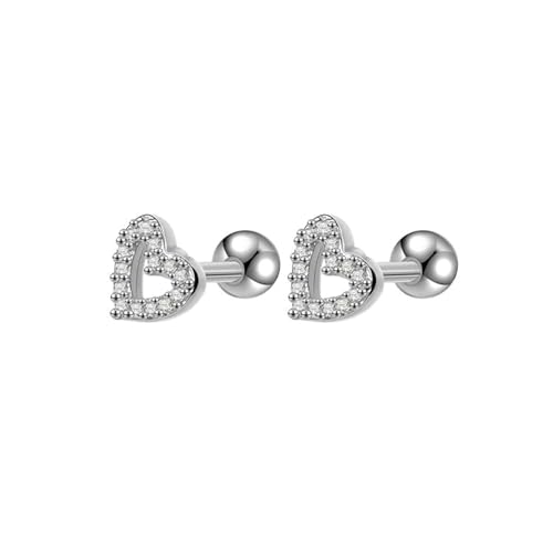 Whoiy Edelstahl Mädchen Ohrstecker Zirkonia, Knorpel Piercing Damen Ohrringe Schmuck Silber Ohrstecker Ohrringe Zum Schrauben Kleines Geschenk von Whoiy
