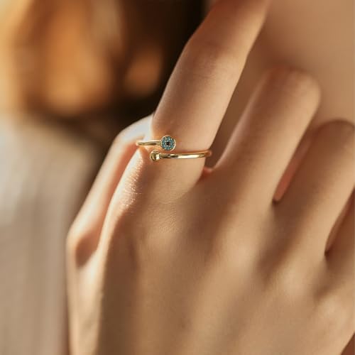 Whoiy Ehering Damen Echt Silber 925, Bandringe mit Blau Türkis Verstellbar Hochzeit ring Offen Gold Ringe für Frauen Whoiy Ehering Damen Echt Silber 925, Bandringe mit Blau Türkis Verstellbar Hochzeit ring Offen Gold Ringe für Frauen von Whoiy