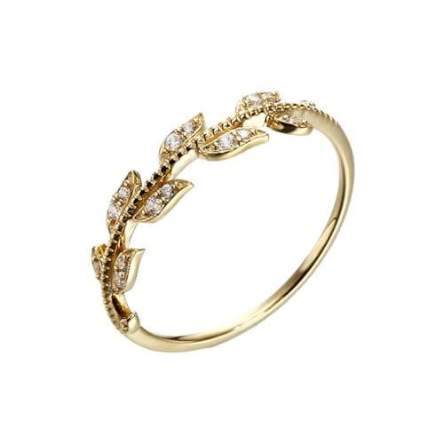 Whoiy Ehering Gelbgold 18K, Zierlich Diamant Verlobungsringe Echt Gold 750 Trauring für Damen Gr. 66 (21.0) von Whoiy