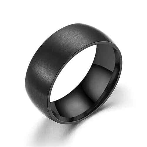 Whoiy Eheringe Männer 8MM mit Personalisiert Gravur, Schwarz Ringe Matt Edelstahl Verlobungsringe Eheringe für Ihn Größe 52 (16.6) von Whoiy