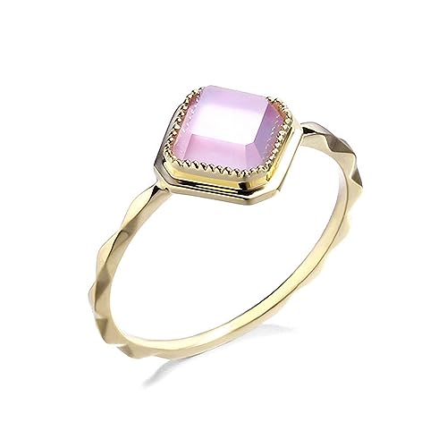 Whoiy Frauen Ring Gelbgold, Echt Gold Verlobungsringe 18K Elegant Ehering Trauring 750 Damenring Amethyst Gr. 63 (20.1) von Whoiy