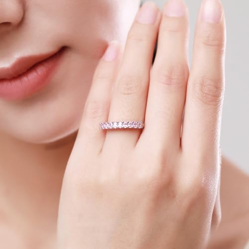 Whoiy Frauen Ringe Echt Silber 925, Trauringe Elegant Hochzeit ring Zirkonia für Damen Größe 49 (15.6) von Whoiy