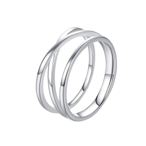 Whoiy Frauen Ringe Silber 925, Eheringe Unique Gravur Hochzeit ringe Ohne Stein für Damen Größe 51 (16.2) von Whoiy