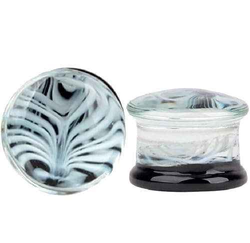 Whoiy Glas Schwarz Ohr Plug 12mm 2er Double Flared, Männer Frauen Ohrpiercing Gestreckte Schmuck Whoiy Glas Schwarz Ohr Plug 12mm 2er Double Flared, Männer Frauen Ohrpiercing Gestreckte Schmuck von Whoiy