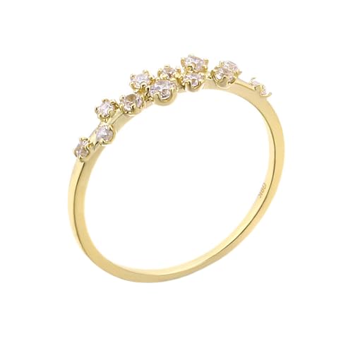 Whoiy Gold Ring Frauen Echt Moissanite Zierlich Verlobungsringe Gelbgold 750 Ehering Hochzeitsring 18K für Damen Gr 56 (17.8) von Whoiy