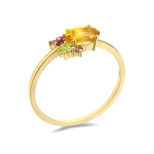 Whoiy Gold Ring für Damen 18K, Empfindlich Kristall Hochzeit Verlobungsringe Echtgold 750 Ehering Frauen Gr. 63 (20.1) von Whoiy