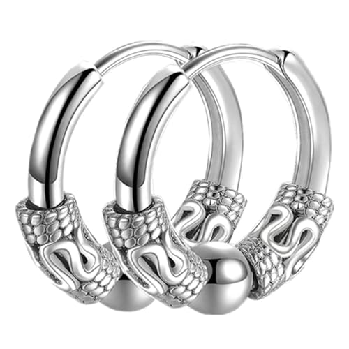 Whoiy Huggie Ohrringe Edelstahl Creolen 12mm, Hypoallergen Ohrschmuck Creolen Ohrringe Silber Ohrringe Kleines Geschenk für Damen von Whoiy