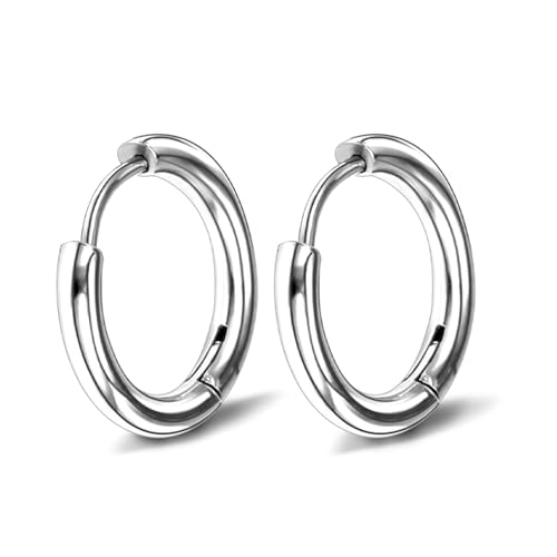 Whoiy Knorpel Creolen Ohrschmuck, Edelstahl Ohrringe Klein Silber Creolen Ohrringe 10mm für Mädchen Kleines Geschenk von Whoiy