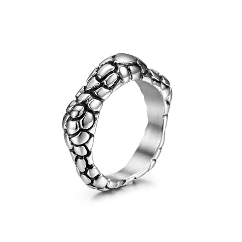 Whoiy Männer Ringe Gravur Personalisiert Punk 6.4MM Hochzeitsringe, Edelstahl Hip Hop Verlobungsring Ring Silber Größe 62 (19.7) von Whoiy