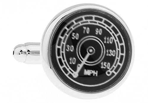 Whoiy Manschettenknöpfe Silber Set, Manchettenknoepfe Personalisiert Hochzeit Vergoldet Silber Manschettenknöpfe Auto Ölzähler für Männer Anzughemd von Whoiy