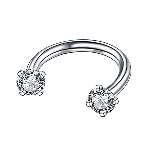 Whoiy Nasenpiercing 10Mm, Nasenring Boho 16G 8 Stück 10Mm Edelstahl 316L Piercing Set C-Band Zirkon Bunt für Frauen von Whoiy