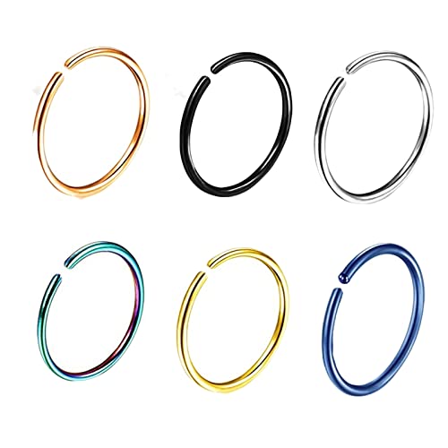 Whoiy Nasenpiercing Zirkonia, Nasenring Klein Dünn Silber 1 Stück Edelstahl 316L Piercing Set C- und U-Hoop mit Zirkonia für Frauen von Whoiy