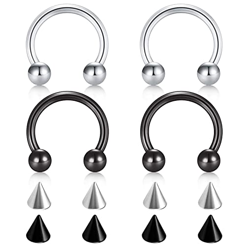 Whoiy Nasenring Unecht, Nasenpiercing Stecker Rosegold 1 Stück 0.8X6Mm Edelstahl Piercing Set mit Runden Enden und Kegelersatz mit Zirkonia für Frauen von Whoiy