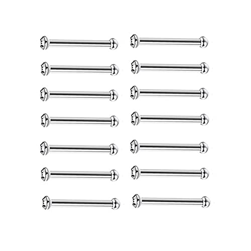 Whoiy Nose Ring Piercing 7Mm Stainless Steel, Nasenstecker 60 Stück Piercing Set Schlicht mit Zirkonia Bunt für Männer Frauen von Whoiy