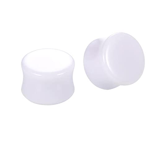 Whoiy Ohr Tunnel Plug Sattel 2 Stück, Ear Piercing Expander 26mm Acryl Weiß für Damen Herren von Whoiy