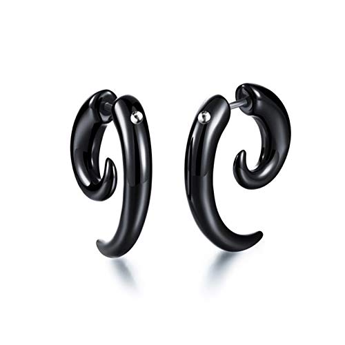 Whoiy Ohrring Männer, Ohrring Set Horn Männer Ohrringe Modern Ohrstecker für Party Schmuck Schwarz von Whoiy