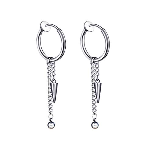 Whoiy Ohrringe Mädchen, Ohrringe Silber Quastenkette Ohrringe Hypoallergen Damen Ohr Creolen Silber von Whoiy