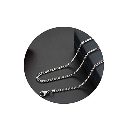 Whoiy Panzerkette Edelstahl für Herren, Silber Herren Kette Breit 2.4MM Punk Rock Ketten Ohne Anhänger Freundschaftsketten Halskette von Whoiy