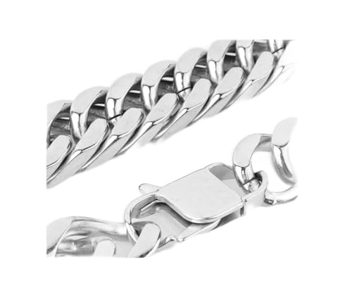 Whoiy Panzerkette Edelstahl für Herren, Silber Kette Breit 17MM Poliert Gothic Edelstahlkette Halskette Ohne Anhänger Whoiy Panzerkette Edelstahl für Herren, Silber Kette Breit 17MM Poliert Gothic Edelstahlkette Halskette Ohne Anhänger von Whoiy