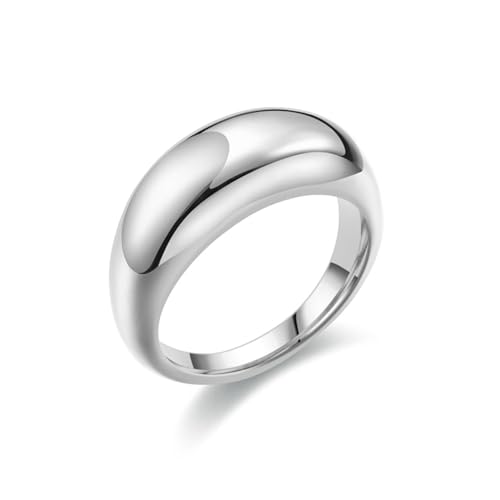 Whoiy Ringe Verlobungsring Silber mit Gravur, Edelstahl Ringe Poliert Ehering 3MM für Damen Größe 54 (17.2) von Whoiy
