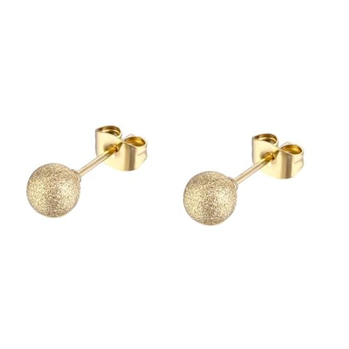 Whoiy Runde Kugel Ohrringe Damen Vergoldet Knorpel Piercing Edelstahl Ohrstecker Ohrschmuck 4mm Frauen Ohrstecker Ohrringe Kleines Geschenk von Whoiy