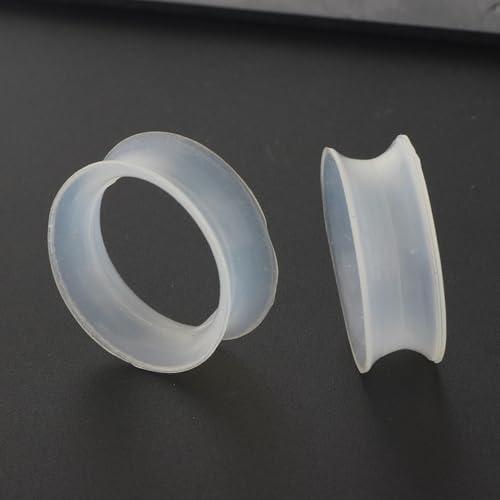 Whoiy Silikon Transparent Plug Ohr 14mm 2er Double Flared Flexibel, Frauen Männer Ohrplugs Stretching Kit Whoiy Silikon Transparent Plug Ohr 14mm 2er Double Flared Flexibel, Frauen Männer Ohrplugs Stretching Kit von Whoiy