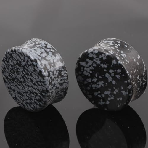 Whoiy Tunnel Ohr Plug Sattel 2er, Tunnel Stecker Gauges Expander Piercing 12mm Stein Grau für Frauen Männer von Whoiy