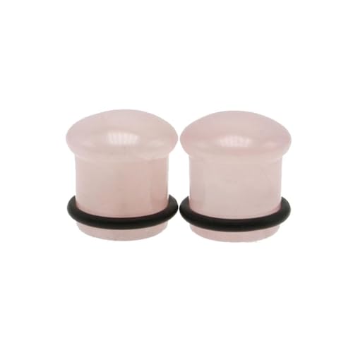 Whoiy Tunnel Ohrringe Stein 1 Paare Single Flared, Ohrplugs Stretching Kit 16mm Rosa mit O-ringe für Männer Frauen von Whoiy