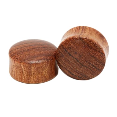 Whoiy Tunnel Piercing-Schmuck-Set Holz 2er Sattel, Ohrpiercing Gestreckte 10mm Braun für Damen Herren von Whoiy