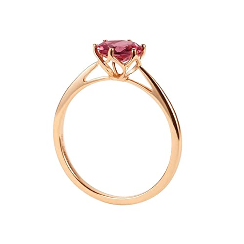 Whoiy Verlobungsring Damen Rubin, Stapelbare Ringe Größe 57 (18.1) Roségold 6 Klauen Zirkon Solitär Ring Heiratsantrag Schmuck für Freundin von Whoiy