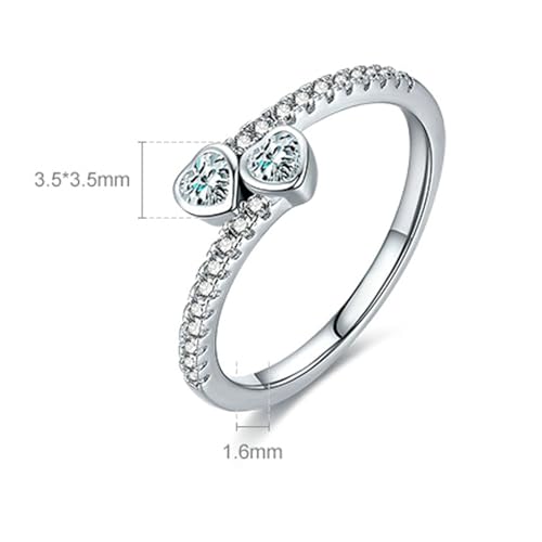 Whoiy Verlobungsring Echt Silber 925, Damen Trauringe Herz Bandringe Zirkonia für Frauen Größe 60 (19.1) von Whoiy