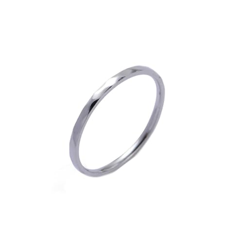 Whoiy Verlobungsringe 2MM Damenring, Einfache Band Edelstahlring Silber Eheringe Freundschaftsringe Ringe Größe 52 (16.6) von Whoiy