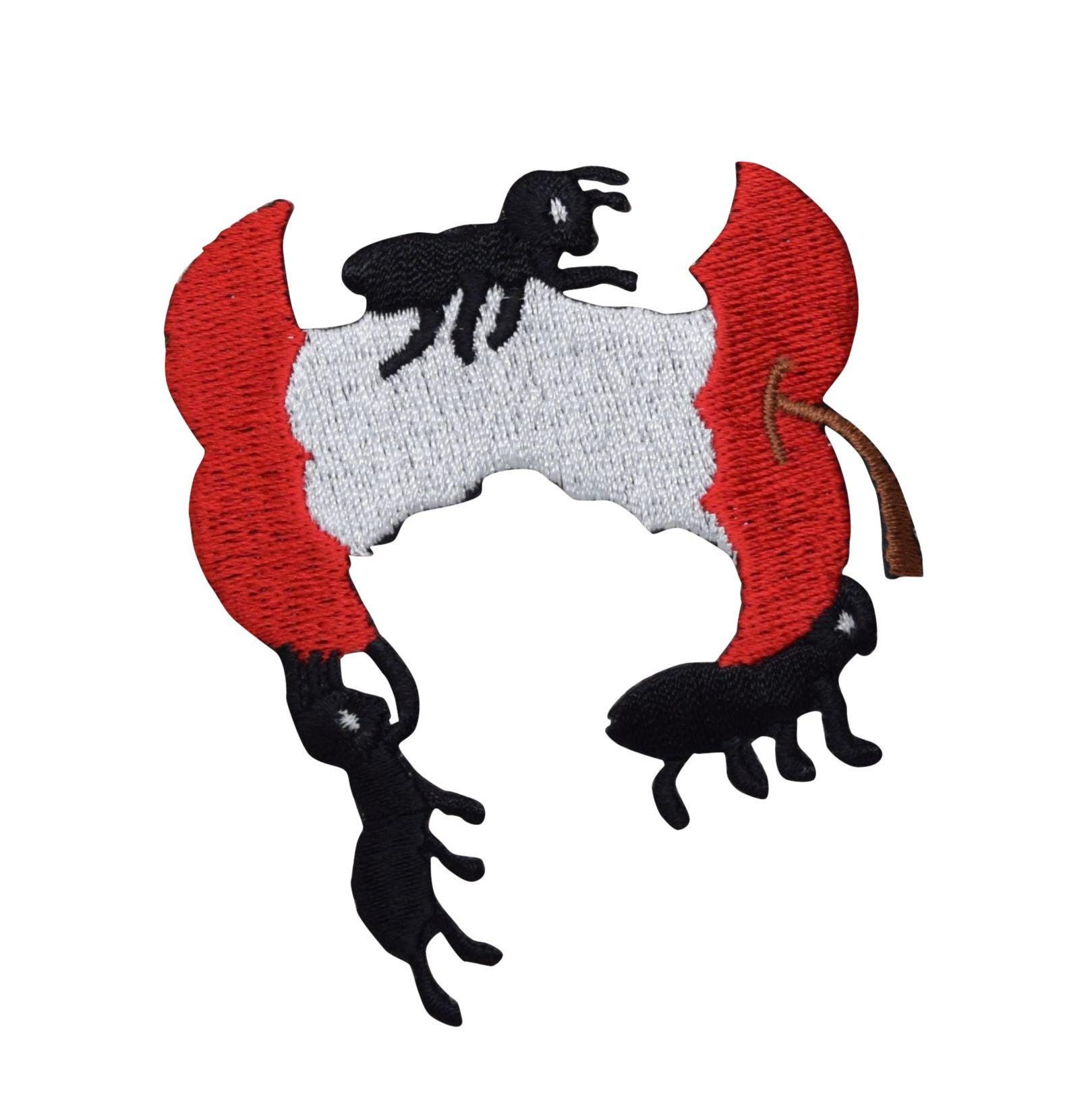 Apfelkern Bedeckt Mit Ameisen, Picknick Essen, Obst, Aufnäher Zum Aufbügeln von WholesaleApplique