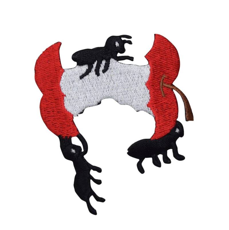 Apfelkern Bedeckt Mit Ameisen, Picknick Essen, Obst, Aufnäher Zum Aufbügeln von WholesaleApplique