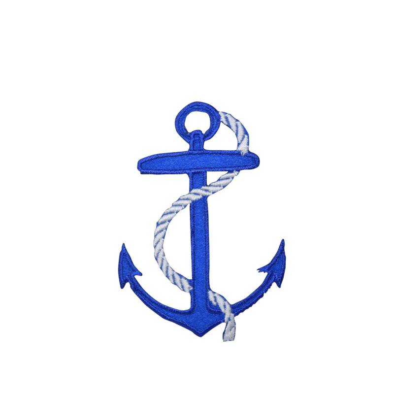 Blauer Maritimer Anker Mit Weißem Seil - Patch Zum Aufbügeln Blauer Maritimer Anker Mit Weißem Seil - Patch Zum Aufbügeln von WholesaleApplique