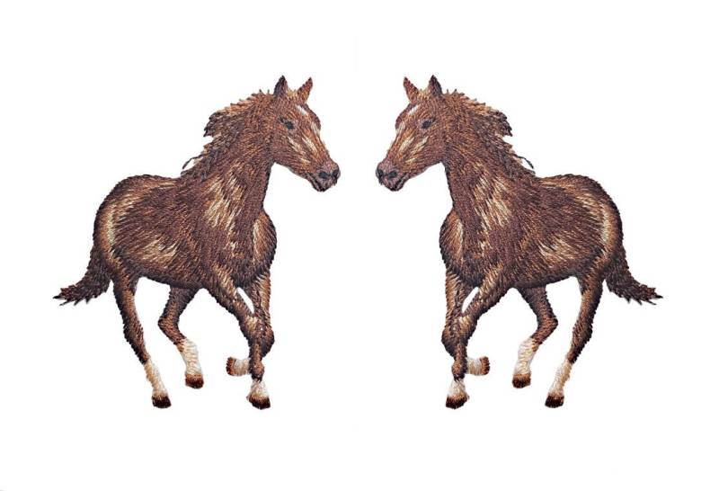 Braunes Pferd - Links Oder Rechts Laufend Aufnäher Zum Aufbügeln von WholesaleApplique