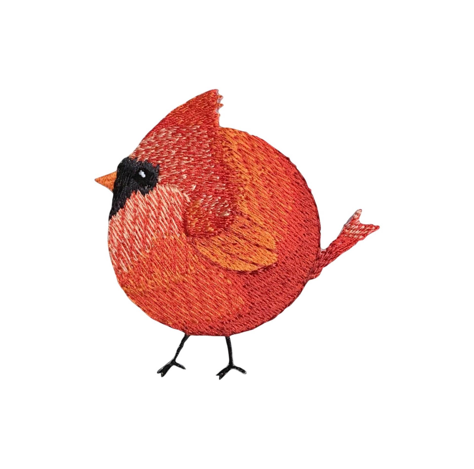 Chubby Cardinal, Roter Vogel, Gestickt, Aufnäher Zum Aufbügeln von WholesaleApplique
