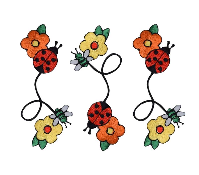 Daisy Blumen Mit Marienkäfer Und Biene - Gestickter Aufnäher Applikation Zum Aufbügeln Daisy Blumen Mit Marienkäfer Und Biene - Gestickter Aufnäher Applikation Zum Aufbügeln von WholesaleApplique