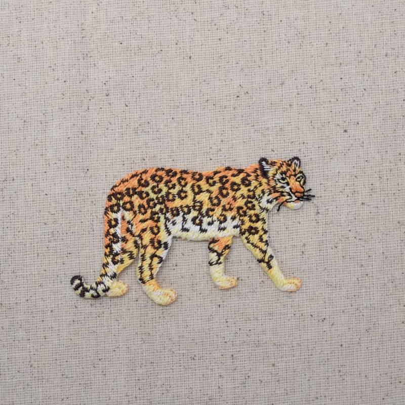 Natürlicher Leopard - Ganzkörper Nach Rechts Gehend Aufnäher Zum Aufbügeln Gestickter 155474A von WholesaleApplique