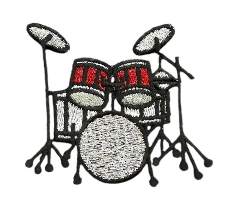 Rotes Trommel-Set, Kit, Trap, Musik, Bestickt, Aufnäher Zum Aufbügeln Rotes Trommel-Set, Kit, Trap, Musik, Bestickt, Aufnäher Zum Aufbügeln von WholesaleApplique
