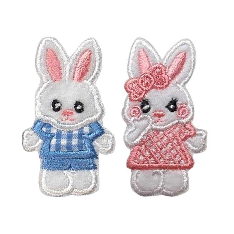 White Bunny Rabbit - Hase Gestickter Aufnäher Junge Oder Mädchen 696590 von WholesaleApplique