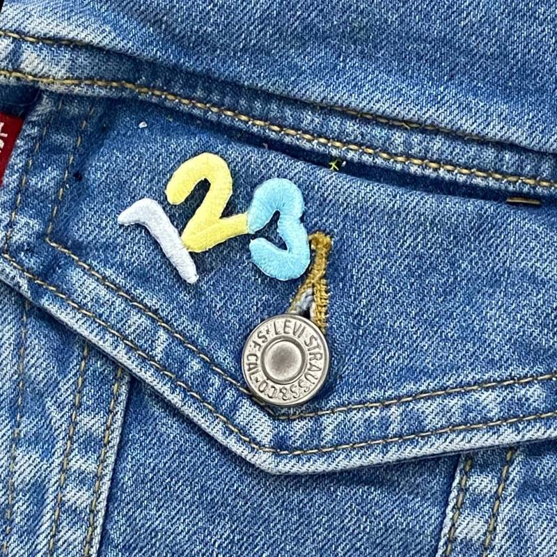 Zahlen 123 - Baby Aufnäher in Pastell Blau Und Gelb Zum Aufbügeln Zahlen 123 - Baby Aufnäher in Pastell Blau Und Gelb Zum Aufbügeln von WholesaleApplique