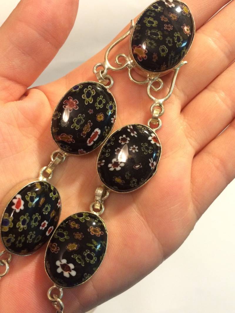 Dichroic Blumen Glas Einfassung Halskette von WholesaleRocksDotBIZ